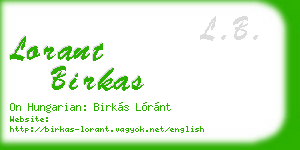 lorant birkas business card