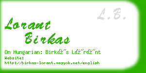 lorant birkas business card